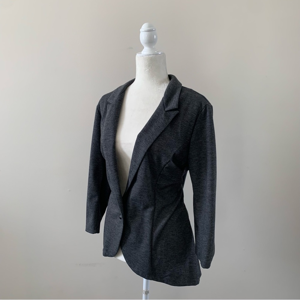 Style & Co Gray Tailored Blazer with Notched Lapels - XL
